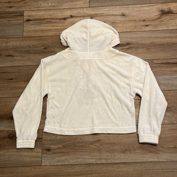 Vintage Mickey Inc Terry Cloth Sweater SZ Medium Cream 1/4 Zip Disney 90s - Picture 11 of 12